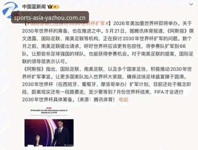 2030世界杯扩军至66队详解：中国男足迎来新机遇